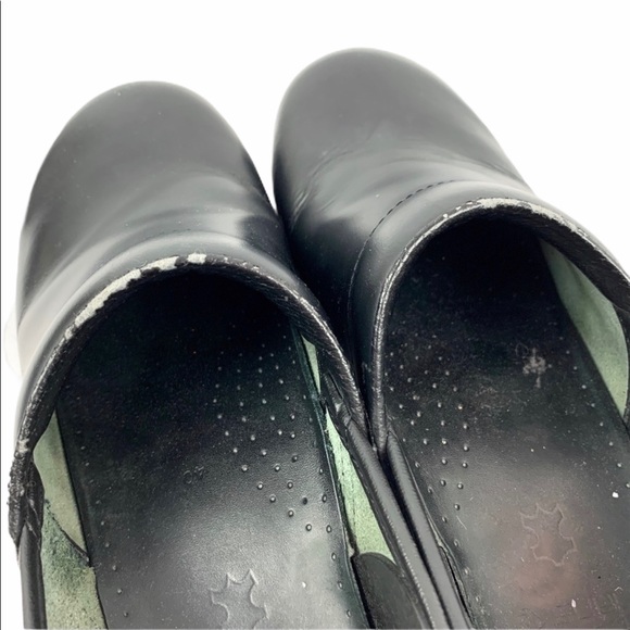 Dansko Black Nursing Doctor Leather Clog Mules 40/10 - Picture 4 of 5